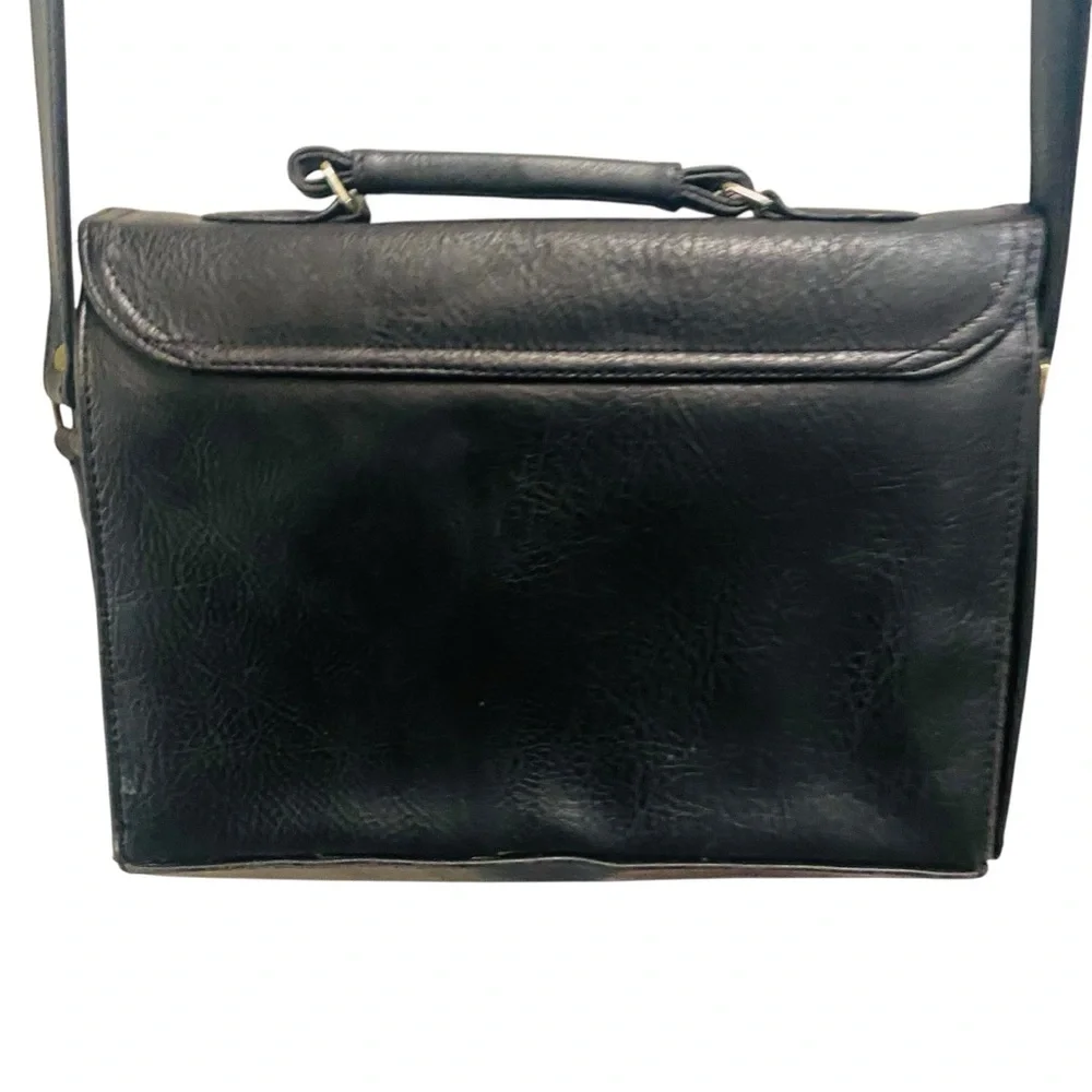 Vintage DOONEY & BOURKE Black Pebbled Leather  Convertible Satchel All Weather - Picture 2 of 15